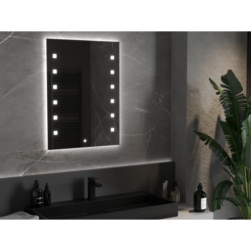 Mexen Ner miroir de salle de bain éclairé 60 x 80 cm, LED 6000K, anti-buée - 9809-060-080-611-00