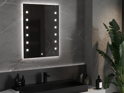 Mexen Ner miroir de salle de bain éclairé 60 x 80 cm, LED 6000K, anti-buée - 9809-060-080-611-00