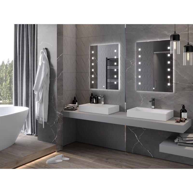 Mexen Ner miroir de salle de bain éclairé 60 x 80 cm, LED 6000K, anti-buée - 9809-060-080-611-00