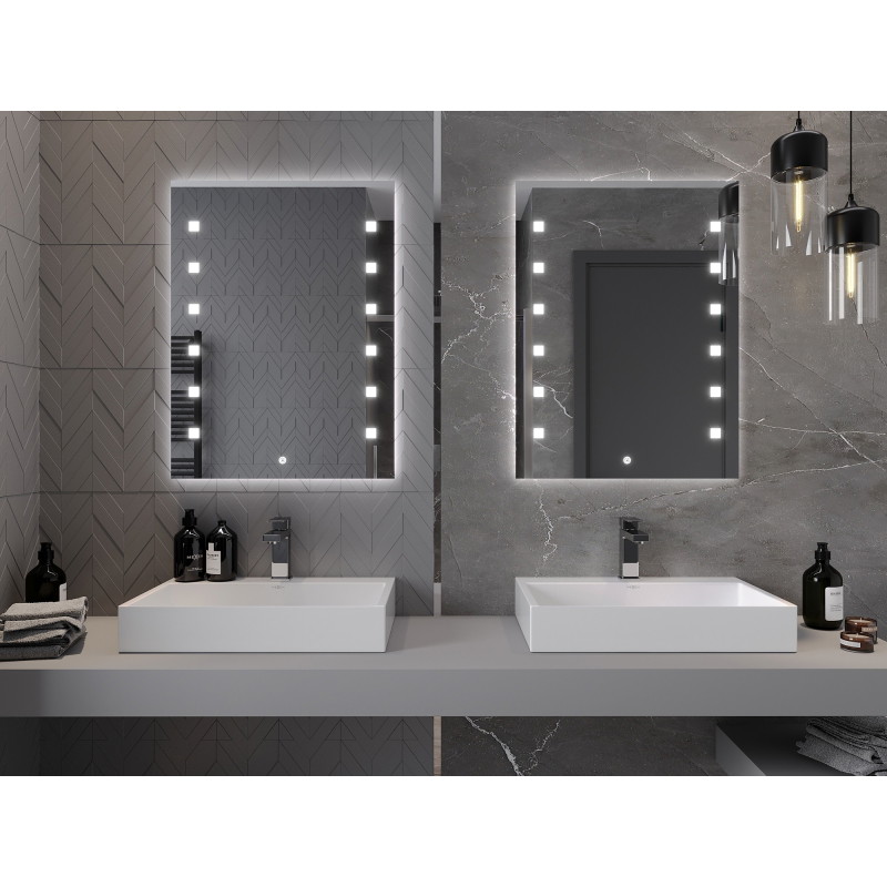Mexen Ner miroir de salle de bain rétroéclairé 60 x 80 cm, LED 6000K, antibuée - 9809-060-080-611-00