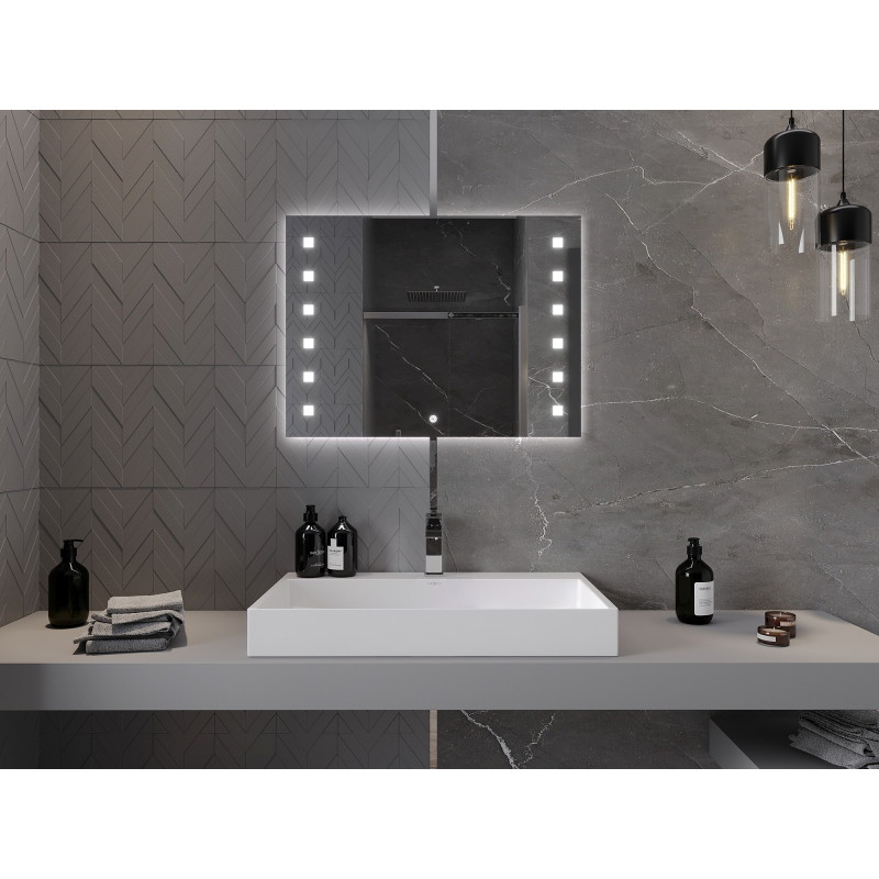 Mexen Ner miroir de salle de bain éclairé 80 x 60 cm, LED 6000K, anti-buée - 9809-080-060-611-00