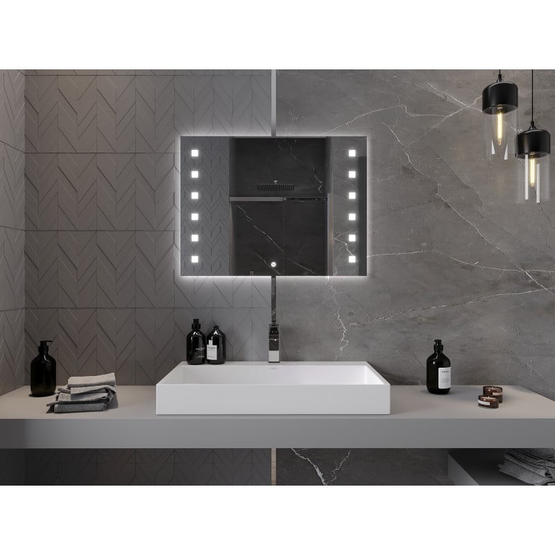 Mexen Ner miroir de salle de bain éclairé 80 x 60 cm, LED 6000K, antibuée - 9809-080-060-611-00