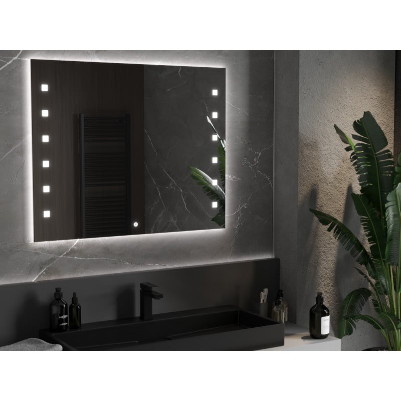 Mexen Ner miroir de salle de bain éclairé 100 x 80 cm, LED 6000K, antibuée - 9809-100-080-611-00