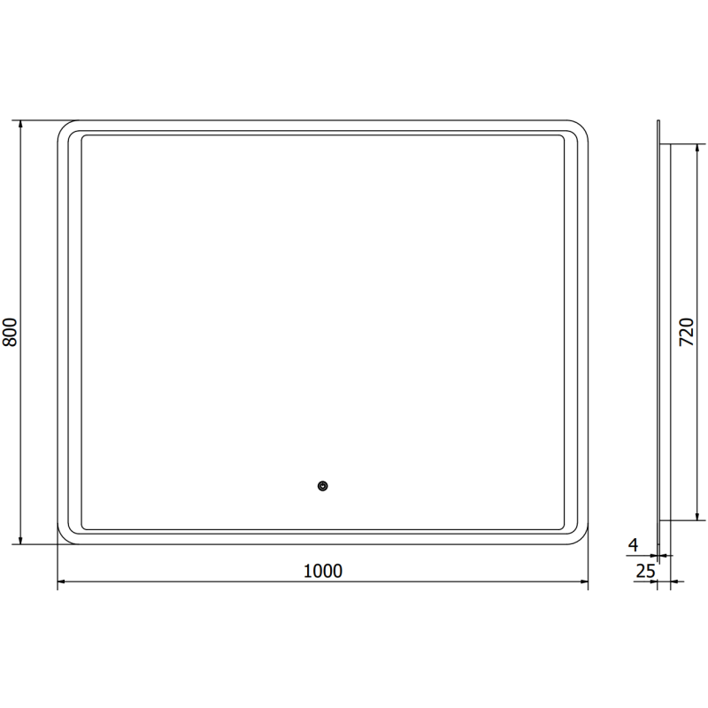 Mexen Zusa miroir de salle de bain éclairé 100 x 80 cm, LED 6000K, antibuée - 9808-100-080-611-00