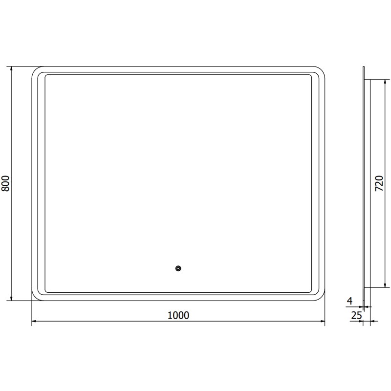 Mexen Zusa miroir de salle de bain rétroéclairé 100 x 80 cm, LED 6000K, antibuée - 9808-100-080-611-00