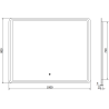 Mexen Zusa miroir de salle de bain éclairé 100 x 80 cm, LED 6000K, antibuée - 9808-100-080-611-00