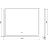Mexen Zusa miroir de salle de bain rétroéclairé 100 x 80 cm, LED 6000K, antibuée - 9808-100-080-611-00