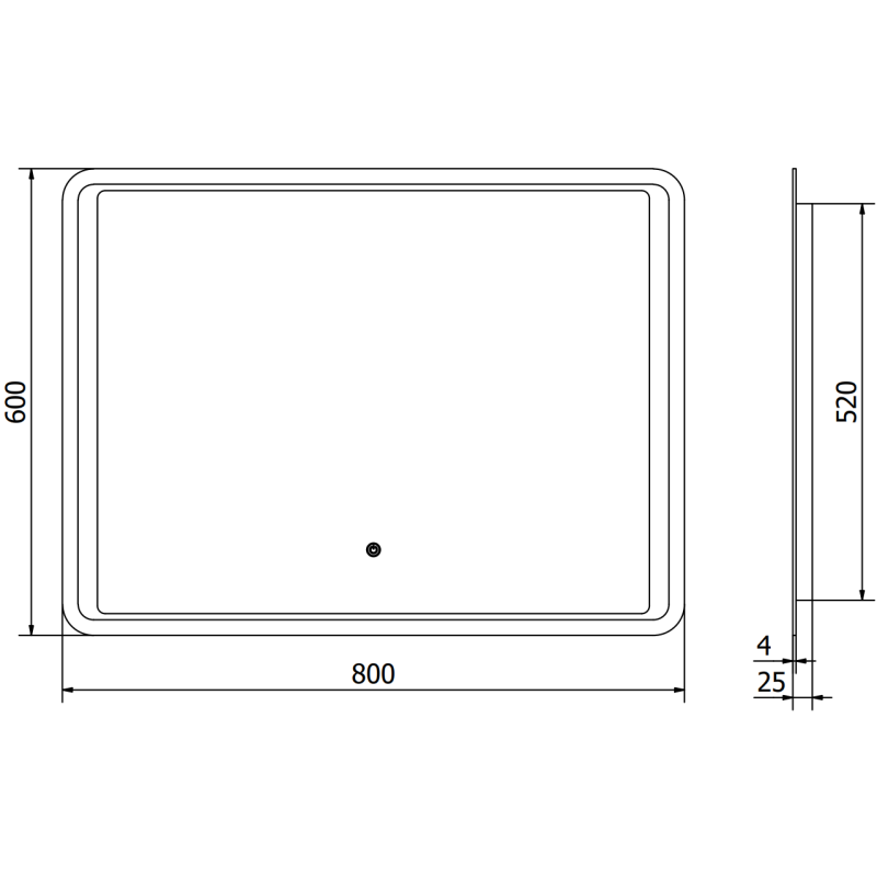 Mexen Zusa miroir de salle de bain éclairé 80 x 60 cm, LED 6000K, anti-buée - 9808-080-060-611-00