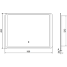 Mexen Zusa miroir de salle de bain éclairé 80 x 60 cm, LED 6000K, anti-buée - 9808-080-060-611-00