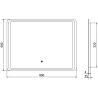 Mexen Zusa miroir de salle de bain rétroéclairé 80 x 60 cm, LED 6000K, anti-buée - 9808-080-060-611-00