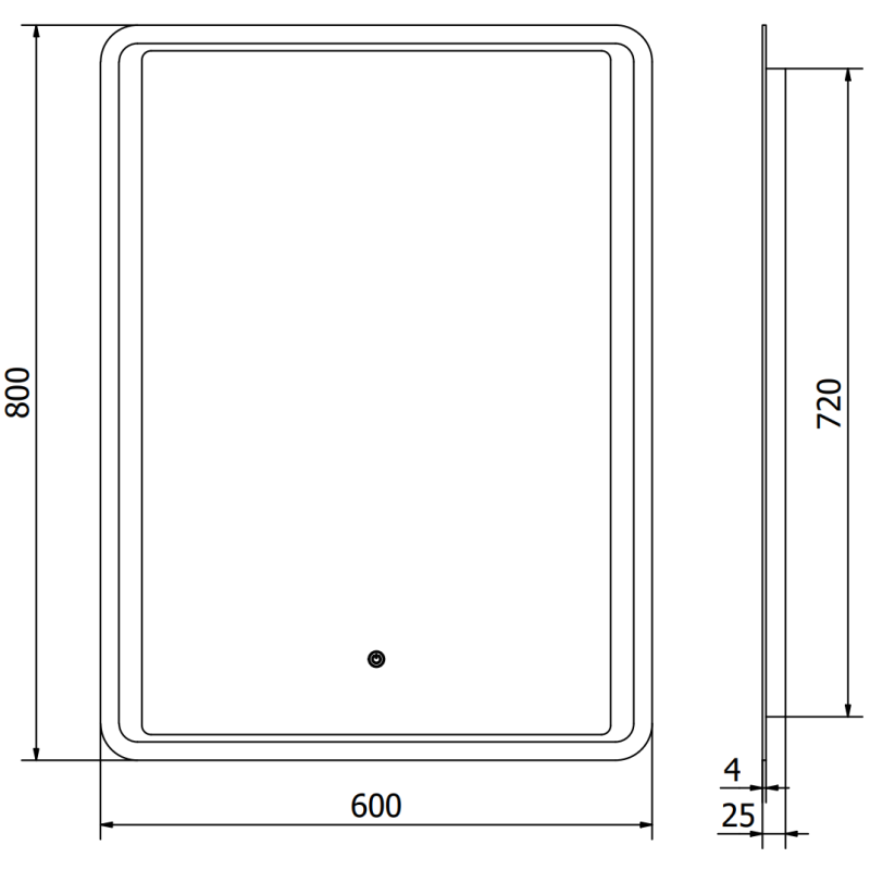 Mexen Zusa miroir de salle de bain éclairé 60 x 80 cm, LED 6000K, anti-buée - 9808-060-080-611-00