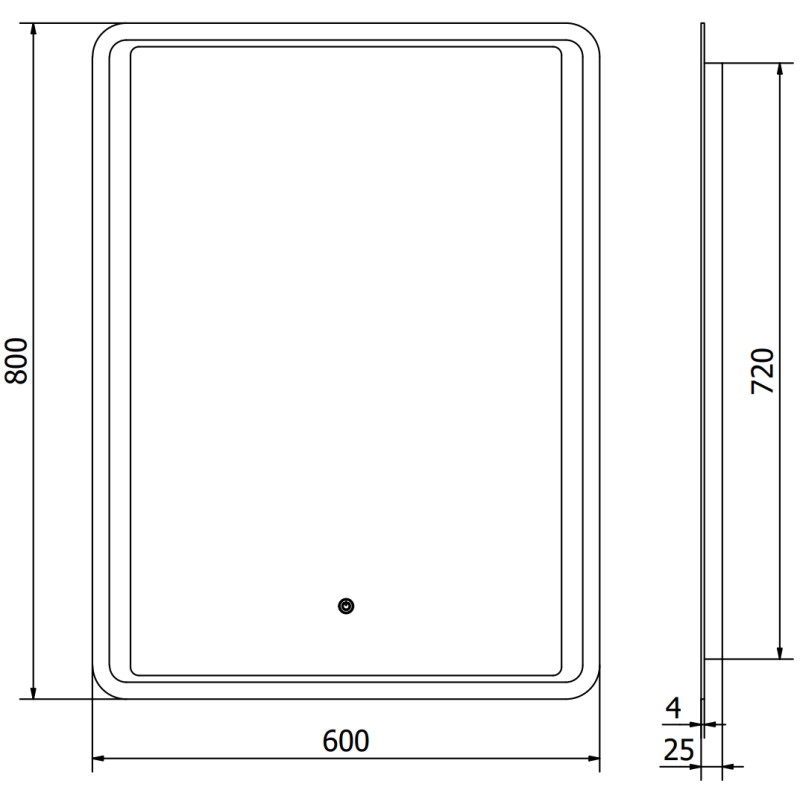 Mexen Zusa miroir de salle de bain rétro-éclairé 60 x 80 cm, LED 6000K, anti-buée - 9808-060-080-611-00