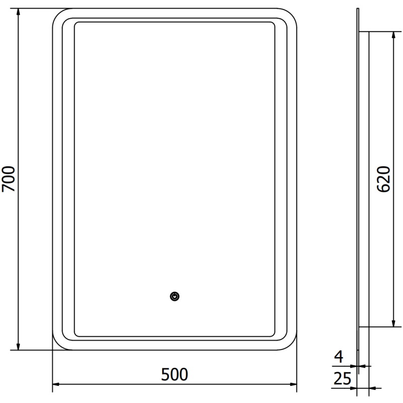 Mexen Zusa miroir de salle de bain éclairé 50 x 70 cm, LED 6000K, anti-buée - 9808-050-070-611-00