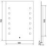 Mexen Ner miroir de salle de bain éclairé 50 x 70 cm, LED 6000K, anti-buée - 9809-050-070-611-00