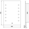 Mexen Ner miroir de salle de bain éclairé 50 x 70 cm, LED 6000K, antibuée - 9809-050-070-611-00