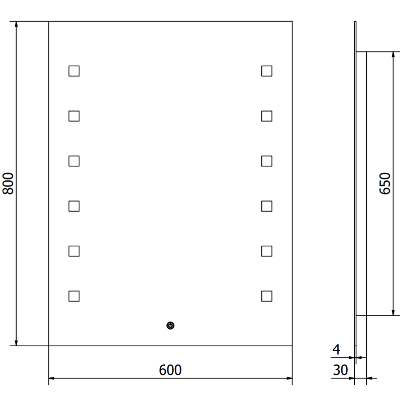 Mexen Ner miroir de salle de bain éclairé 60 x 80 cm, LED 6000K, anti-buée - 9809-060-080-611-00