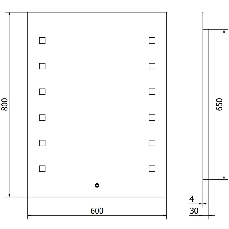 Mexen Ner miroir de salle de bain rétroéclairé 60 x 80 cm, LED 6000K, antibuée - 9809-060-080-611-00