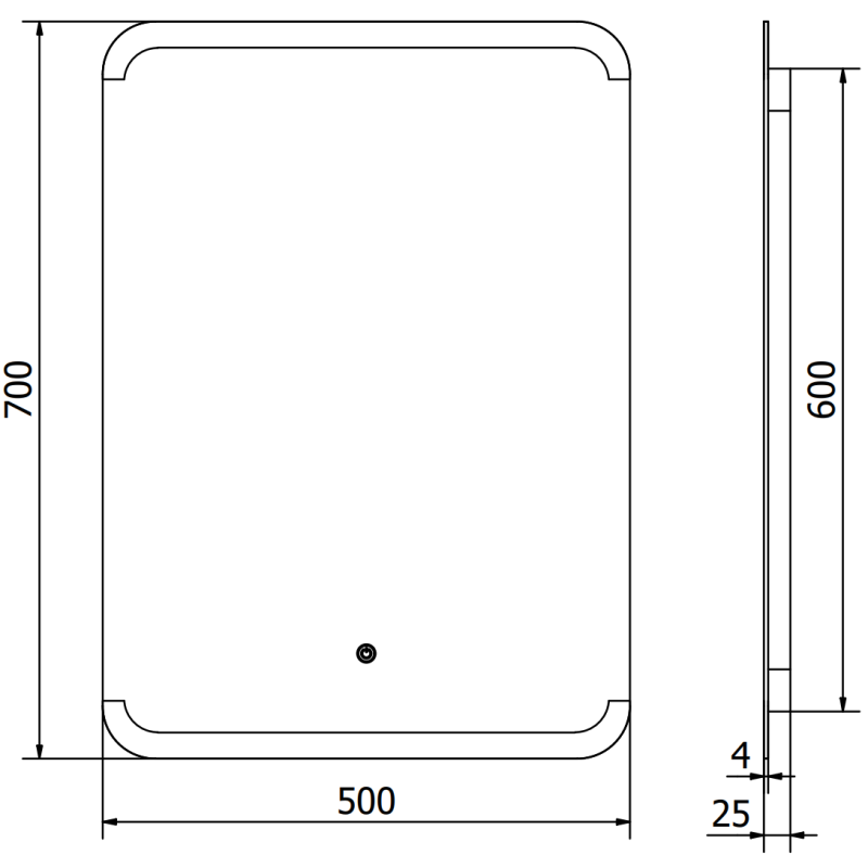 Mexen Nida miroir de salle de bain rétroéclairé 50 x 70 cm, LED 6000K, anti-buée - 9806-050-070-611-00