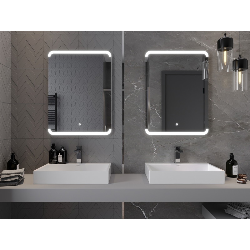 Mexen Nida miroir de salle de bains rétroéclairé 60 x 80 cm, LED 6000K, anti-buée - 9806-060-080-611-00