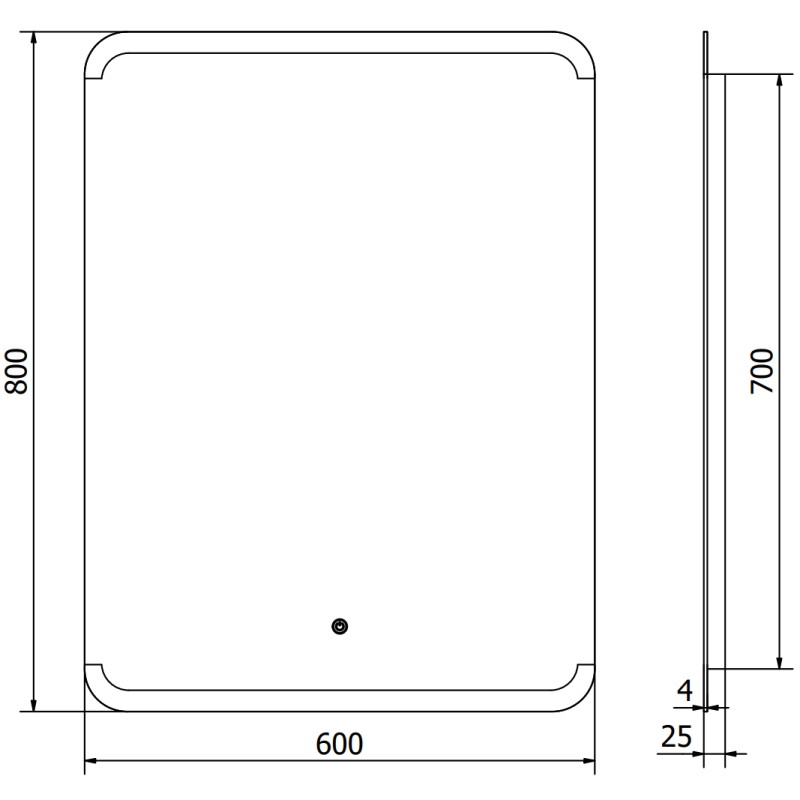 Mexen Nida miroir de salle de bain rétroéclairé 60 x 80 cm, LED 6000K, anti-buée - 9806-060-080-611-00