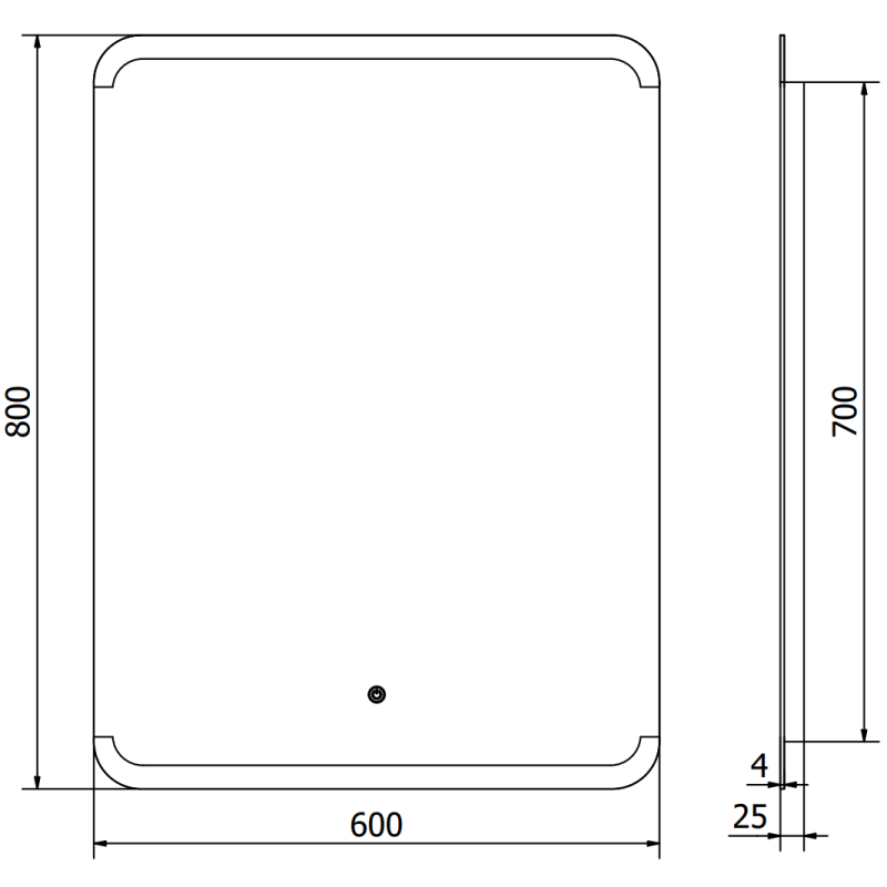 Mexen Nida miroir de salle de bain rétroéclairé 60 x 80 cm, LED 6000K, antibuée - 9806-060-080-611-00