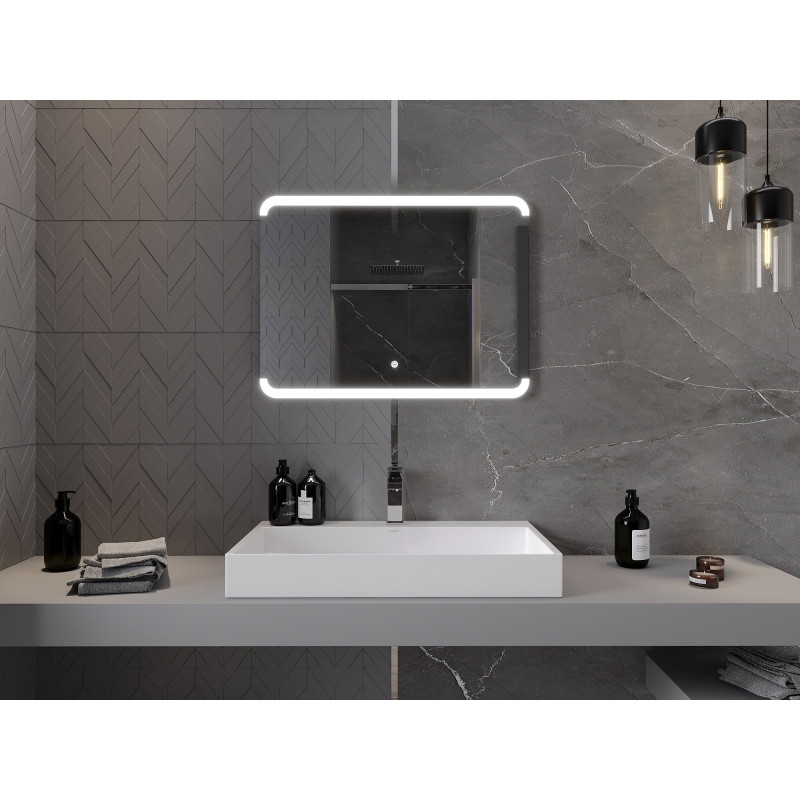 Mexen Nida miroir de salle de bains rétroéclairé 80 x 60 cm, LED 6000K, anti-buée - 9806-080-060-611-00