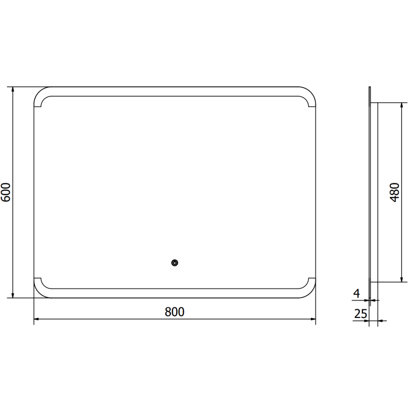 Mexen Nida miroir de salle de bain éclairé 80 x 60 cm, LED 6000K, anti-buée - 9806-080-060-611-00