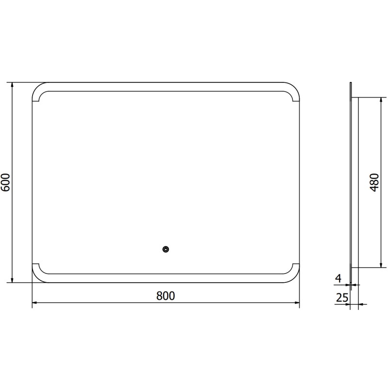 Mexen Nida miroir de salle de bains rétroéclairé 80 x 60 cm, LED 6000K, anti-buée - 9806-080-060-611-00