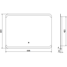 Mexen Nida miroir de salle de bain éclairé 80 x 60 cm, LED 6000K, anti-buée - 9806-080-060-611-00