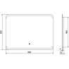 Mexen Nida miroir de salle de bain éclairé 80 x 60 cm, LED 6000K, antibuée - 9806-080-060-611-00
