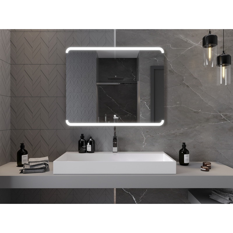 Mexen Nida miroir de salle de bain rétro-éclairé 100 x 80 cm, LED 6000K, antibuée - 9806-100-080-611-00