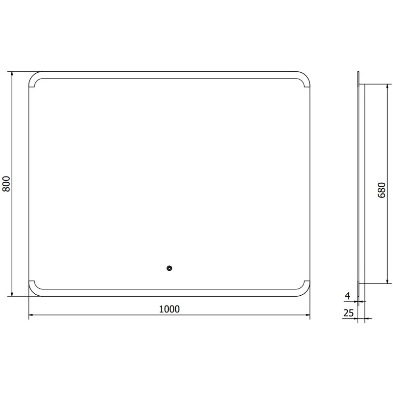Mexen Nida miroir de salle de bain éclairé 100 x 80 cm, LED 6000K, anti-buée - 9806-100-080-611-00