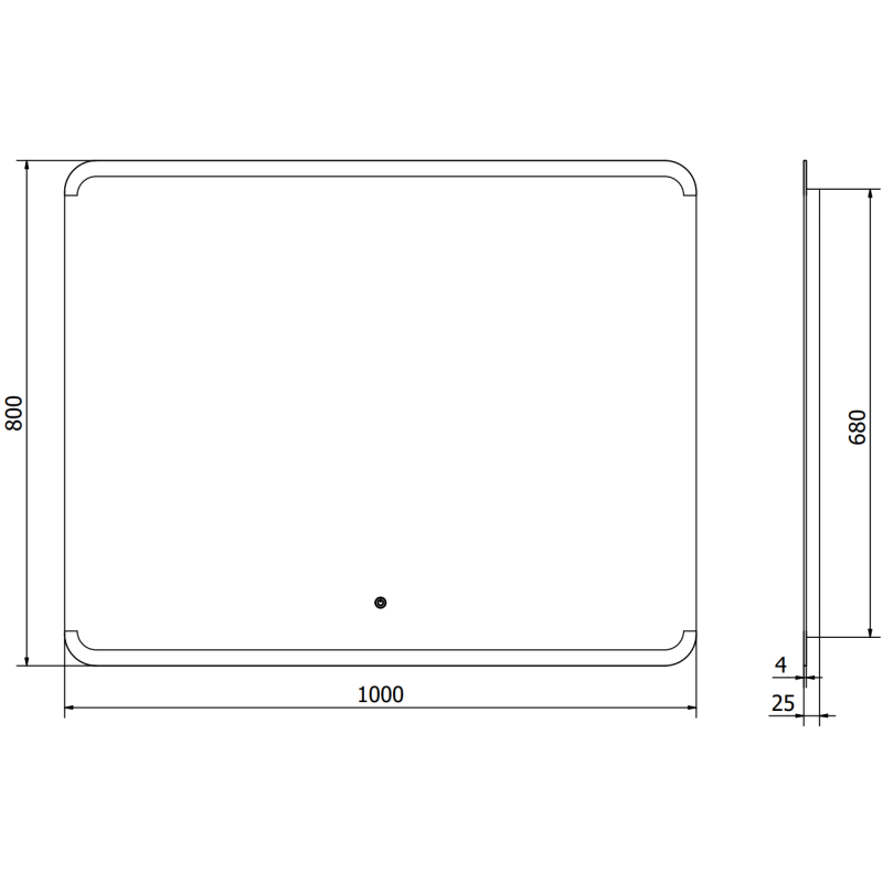Mexen Nida miroir de salle de bains éclairé 100 x 80 cm, LED 6000K, antibuée - 9806-100-080-611-00