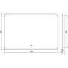 Mexen Nida miroir de salle de bain éclairé 120 x 80 cm, LED 6000K, anti-buée - 9806-120-080-611-00