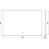Mexen Nida miroir de salle de bain rétroéclairé 120 x 80 cm, LED 6000K, antibuée - 9806-120-080-611-00