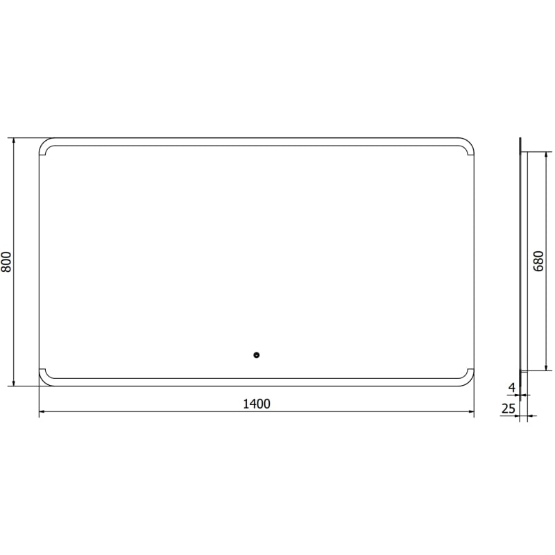 Mexen Nida miroir de salle de bain éclairé 140 x 80 cm, LED 6000K, anti-buée - 9806-140-080-611-00