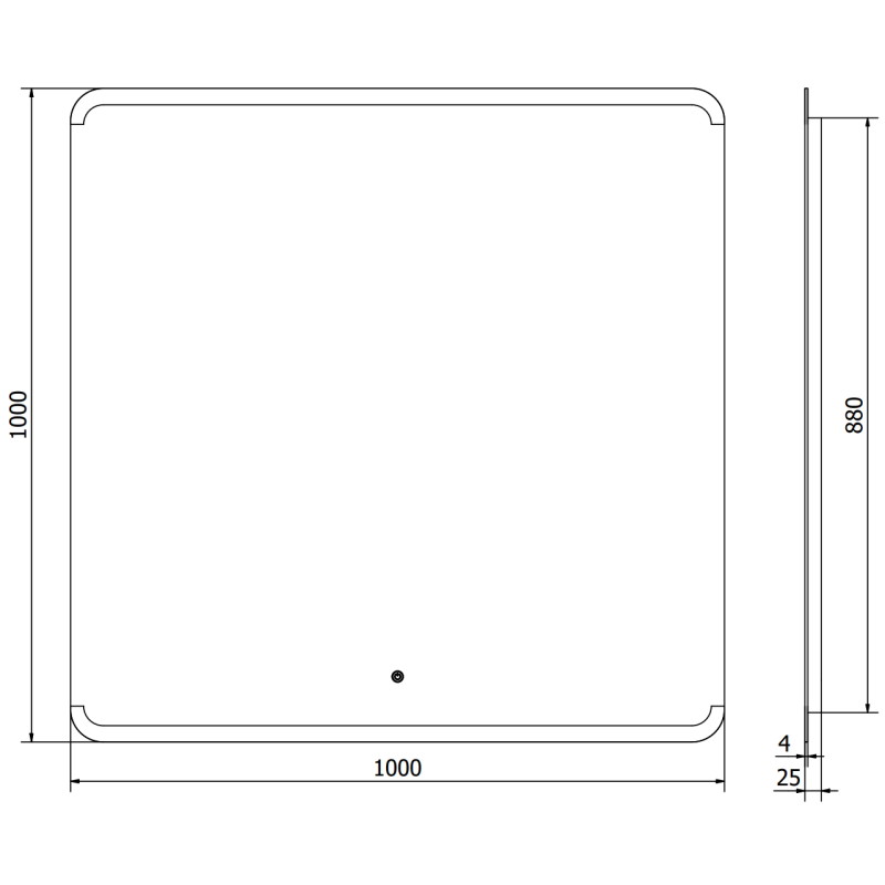 Mexen Nida miroir de salle de bain rétroéclairé 100 x 100 cm, LED 6000K, antibuée - 9806-100-100-611-00