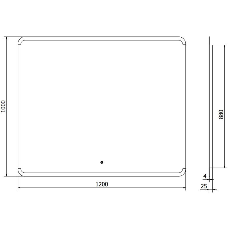 Mexen Nida miroir de salle de bain rétroéclairé 120 x 100 cm, LED 6000K, antibuée - 9806-120-100-611-00