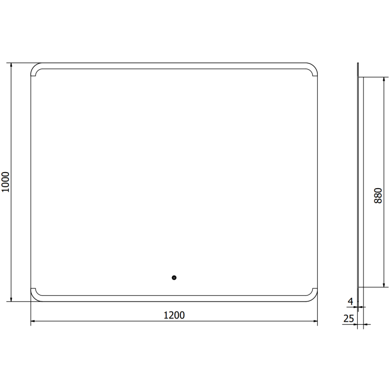 Mexen Nida miroir de salle de bains éclairé 120 x 100 cm, LED 6000K, anti-buée - 9806-120-100-611-00