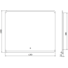 Mexen Nida miroir de salle de bain éclairé 120 x 100 cm, LED 6000K, anti-buée - 9806-120-100-611-00