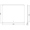 Mexen Nida miroir de salle de bains éclairé 120 x 100 cm, LED 6000K, anti-buée - 9806-120-100-611-00