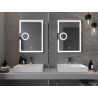 Mexen Onyx miroir de salle de bain rétroéclairé avec miroir cosmétique 60 x 80 cm, LED 6000K, antibuée - 9813-060-080-611-00
