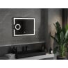 Mexen Onyx miroir de salle de bain rétroéclairé avec miroir cosmétique 80 x 60 cm, LED 6000K, antibuée - 9813-080-060-611-00
