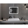 Mexen Onyx miroir de salle de bain rétroéclairé avec miroir cosmétique 80 x 60 cm, LED 6000K, antibuée