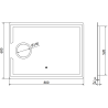 Mexen Onyx miroir de salle de bain rétroéclairé avec miroir cosmétique 80 x 60 cm, LED 6000K, antibuée - 9813-080-060-611-00