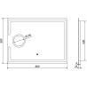 Mexen Onyx miroir de salle de bain rétroéclairé avec miroir cosmétique 80 x 60 cm, LED 6000K, antibuée
