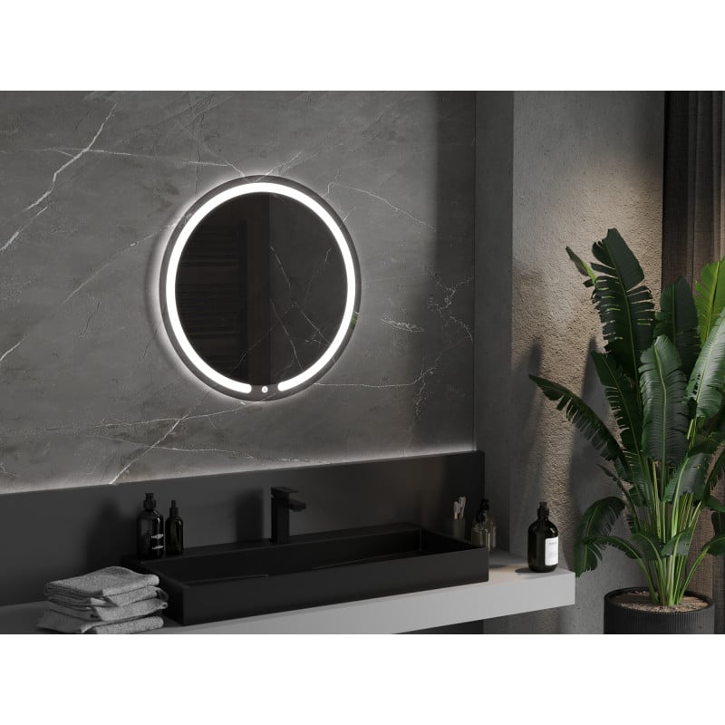 Mexen Rose miroir de salle de bain rétroéclairé, rond 70 cm, LED 6000K, antibuée - 9810-070-070-611-00