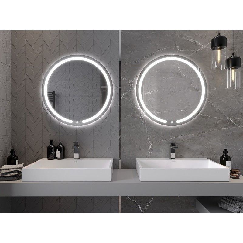 Mexen Rose miroir de salle de bain éclairé, rond 70 cm, LED 6000K, antibuée - 9810-070-070-611-00