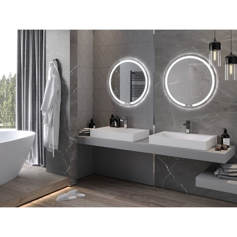 Mexen Rose miroir de salle de bain rétroéclairé, rond 70 cm, LED 6000K, antibuée - 9810-070-070-611-00
