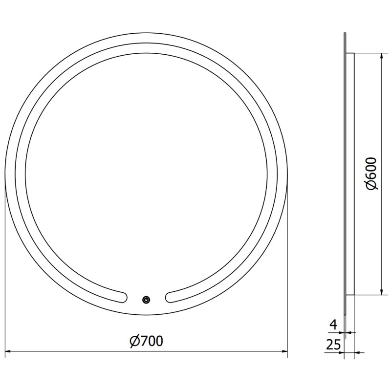 Mexen Rose miroir de salle de bain éclairé, rond 70 cm, LED 6000K, antibuée - 9810-070-070-611-00